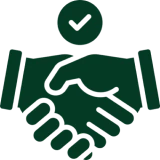 Successful deal handshake illustration