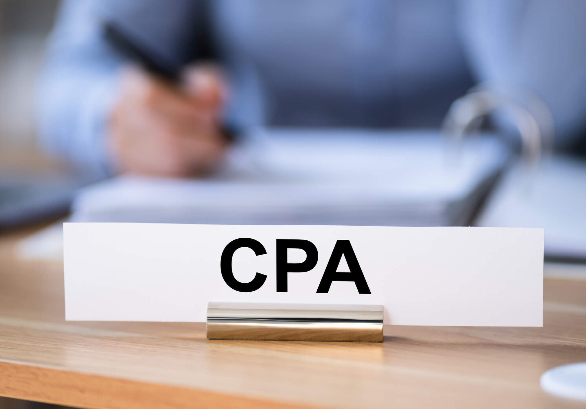 CPA label with blurred background
