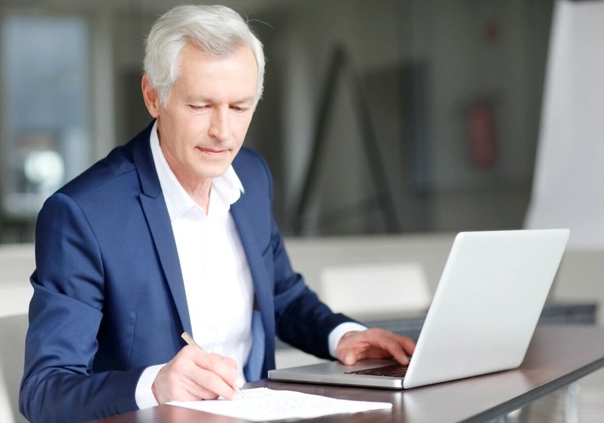 Professional man in office setting.